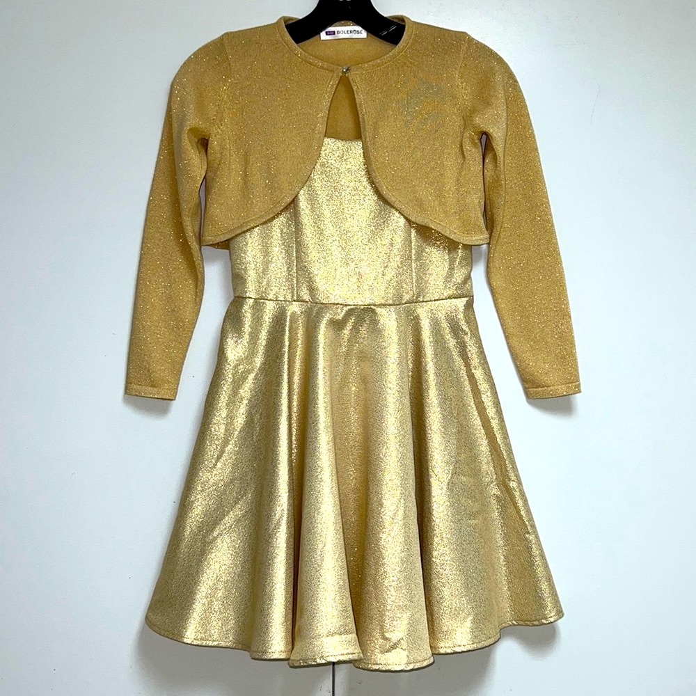 GOLDEN DRESS WITH MATCHING BOLERO